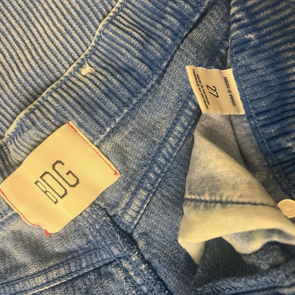 BDG Blue High Rise Corduroy Wide Leg Jeans Urban Outfitters Sz 27 - Picture 6 of 6